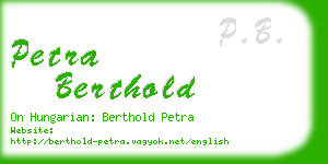 petra berthold business card